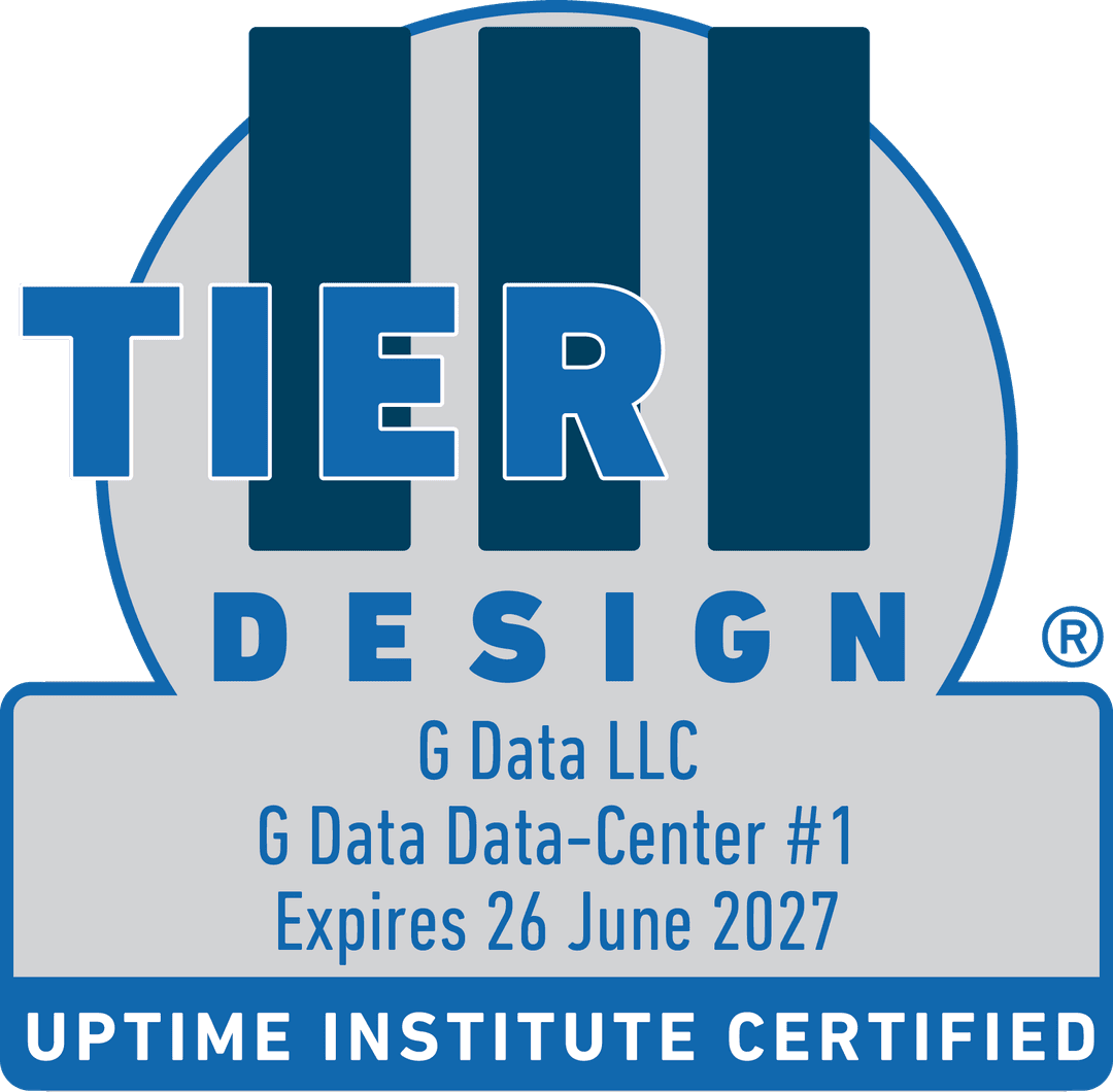 Uptime Institute Tier III certified badge for G Data LLC